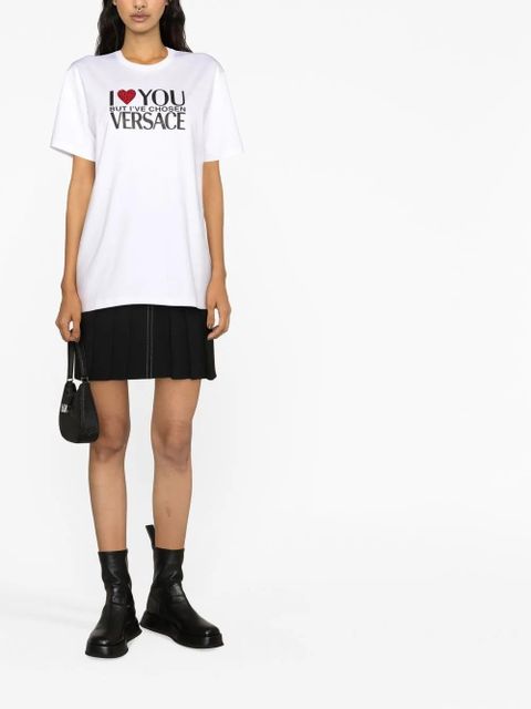 Versace slogan-print T-shirt - White