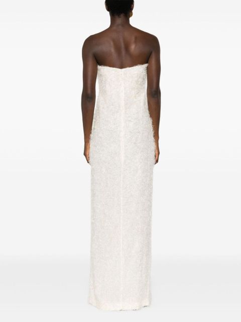 TOTEME strapless fil-coupé dress - White