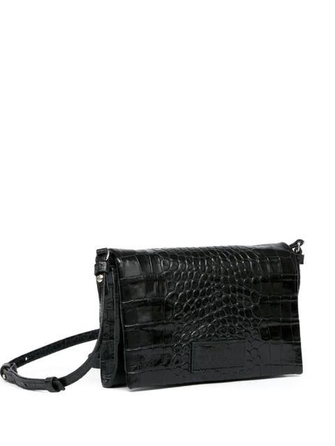 MM6 Maison Margiela small croco-embossed shoulder bag - Black