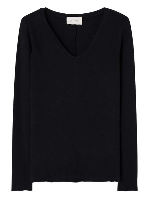 American Vintage Sonoma long-sleeve v-neck top - Black - zdjęcie produktu nr 1