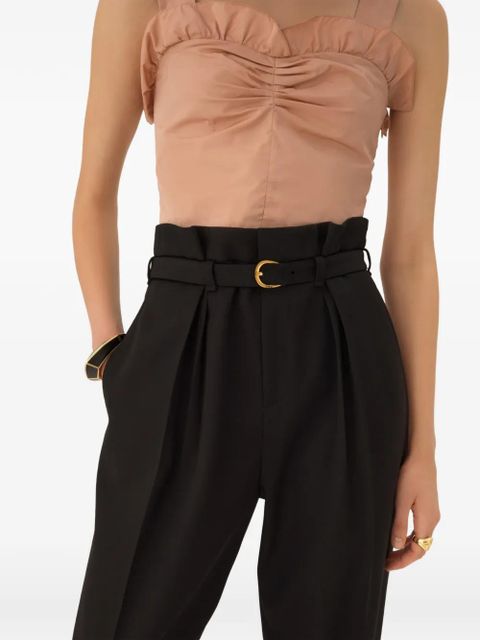 Chloé belted pleated trousers - Black