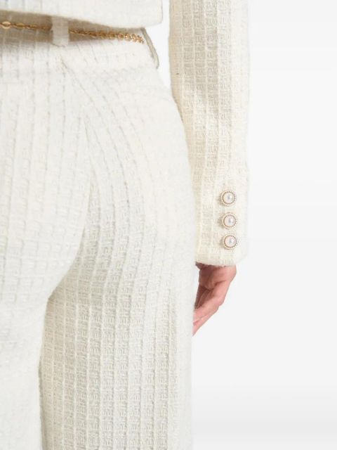 Manière De Voir Celine pearl-embellished cropped tweed jacket - Neutrals