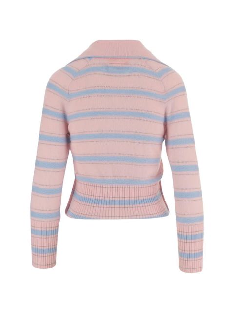 Guest In Residence Port V-neck striped sweater - Pink - zdjęcie produktu nr 2