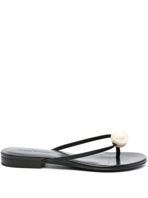 Magda Butrym pearl-embellished leather sandals - Black - zdjęcie produktu nr 1