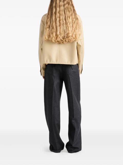 Prada triangle-logo leather jacket - Neutrals - zdjęcie produktu nr 2