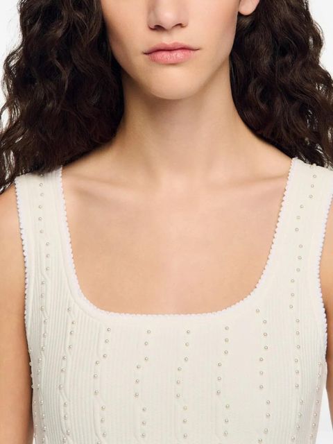 SANDRO beaded mini dress - White