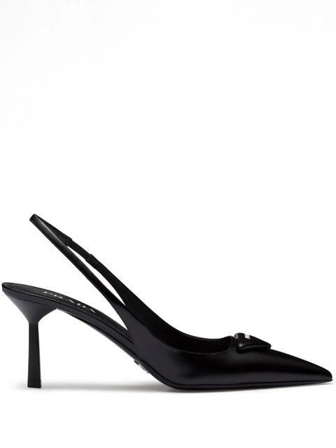Prada 75mm triangle-logo pumps - Black - zdjęcie produktu nr 1