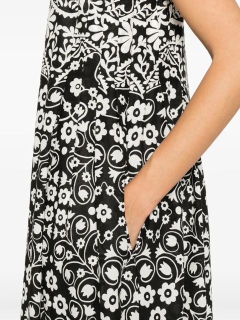 Weekend Max Mara floral-print sleeveless midi dress - Black