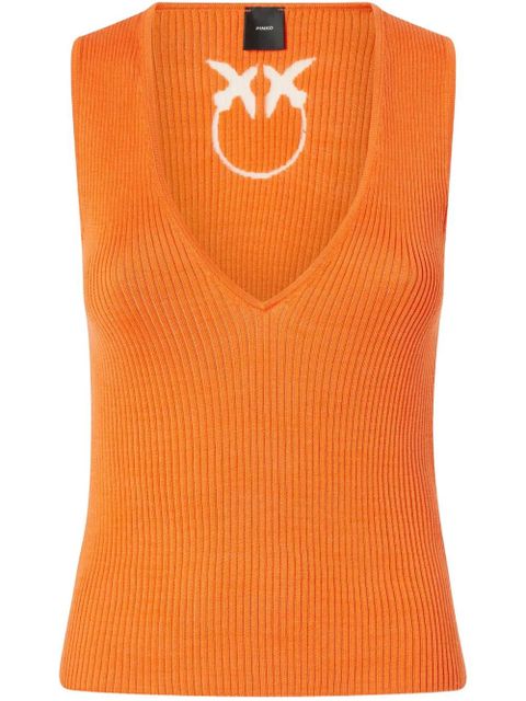PINKO ribbed sleeveless top - Orange - zdjęcie produktu nr 1
