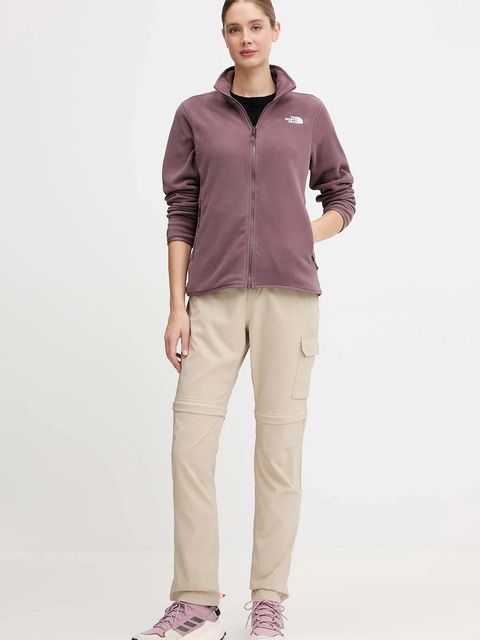 The North Face bluza polarowa damska kolor brązowy gładka NF0A8D2FBQ71