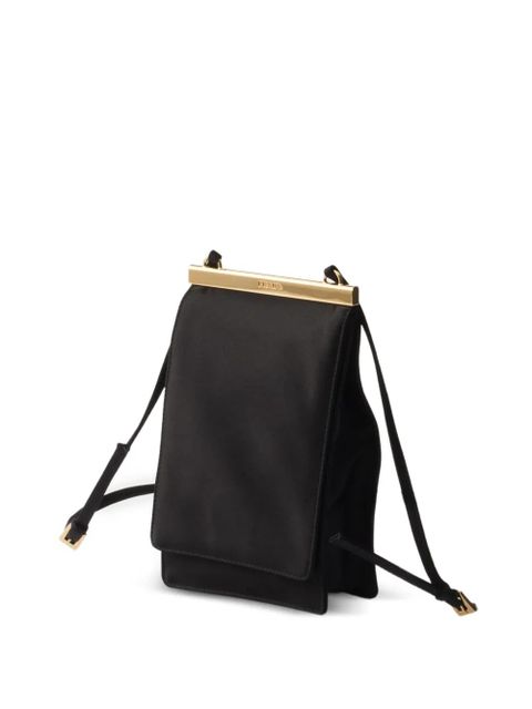 Prada mini logo-lettering shoulder bag - Black