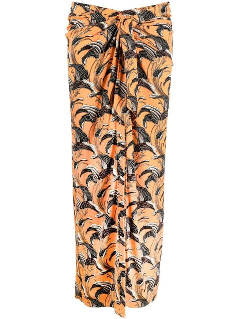 Rabanne printed ruched skirt - Orange - zdjęcie produktu nr 1