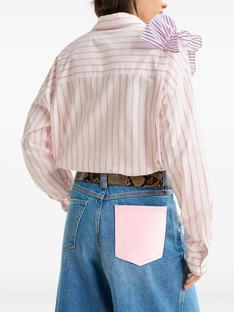 Essentiel Antwerp Ibody ruffle-detail striped shirt - Red