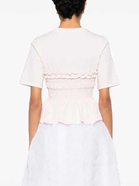 Cecilie Bahnsen ruffled shirred vilde T-shirt - Pink