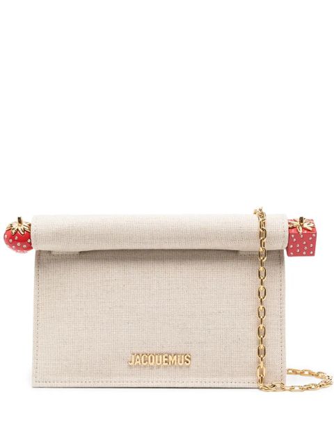 Jacquemus strawberry-detail chain clutch - Neutrals - zdjęcie produktu nr 1
