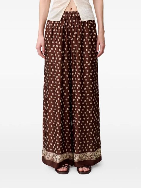Claudie Pierlot floral-print palazzo pants - Brown