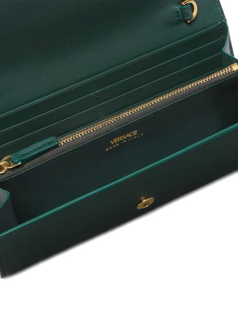 Versace V-logo leather wallet - Green