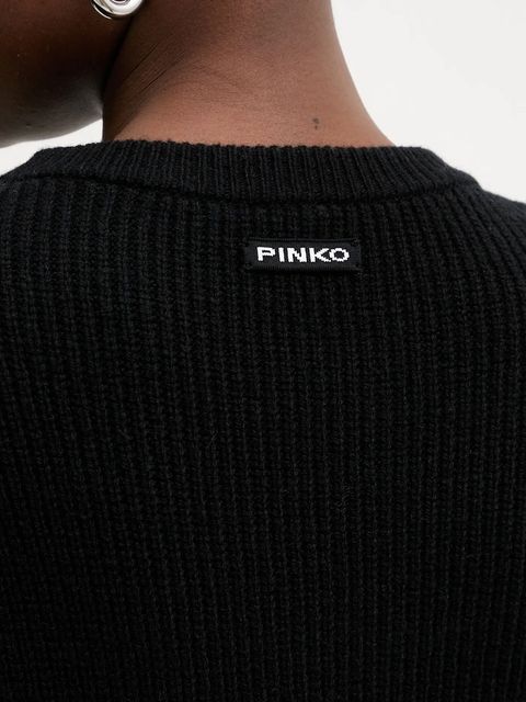 Pinko sukienka z dodatkiem wełny kolor czarny mini oversize 105504 A2R1