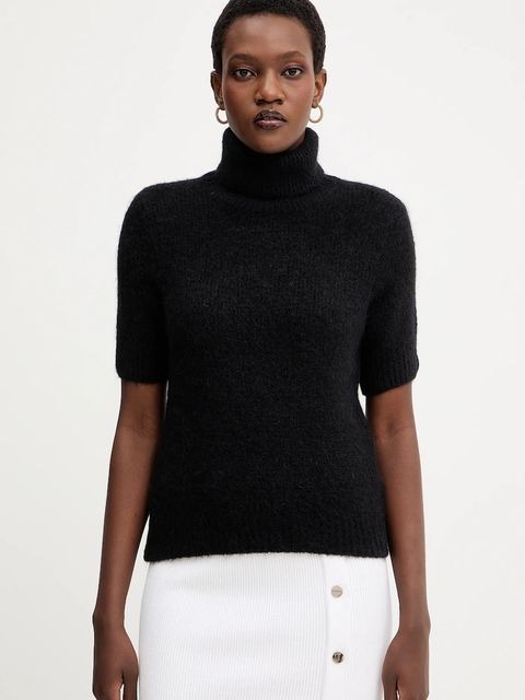 Liu Jo sweter z dodatkiem wełny damski kolor czarny z golfem MF5468 MA80Q - zdjęcie produktu nr 1