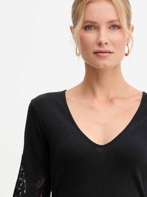 Twinset t-shirt bawełniany damski kolor czarny 252TT2170 - zdjęcie produktu nr 2