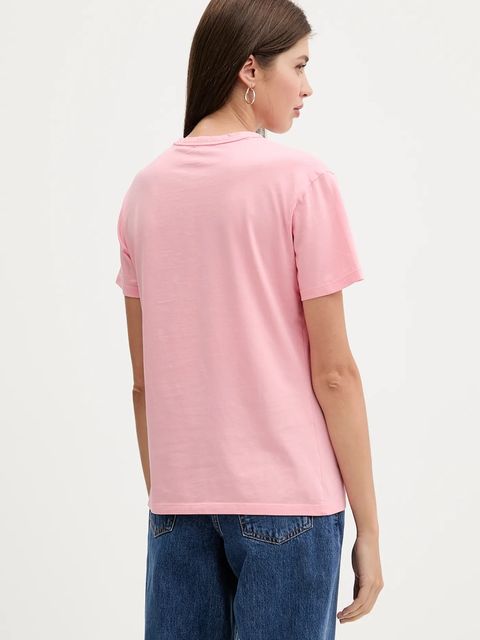 HUGO t-shirt bawełniany damski kolor różowy 50544868