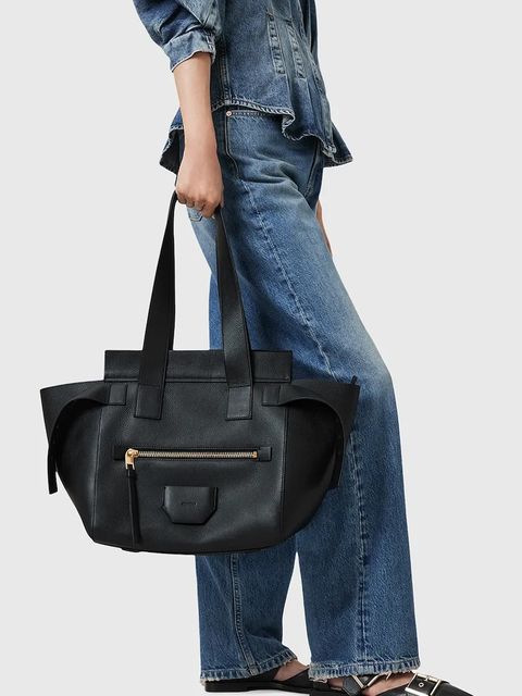 AllSaints torebka skórzana PEREZ kolor czarny W392XD