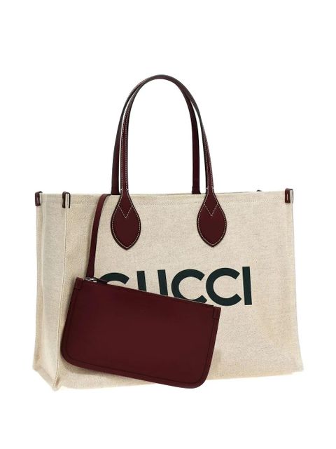 Gucci logo-print canvas tote bag - Neutrals