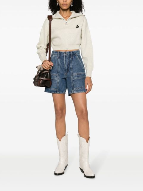 MARANT ÉTOILE Oxane logo-embroidered cardigan - Grey - zdjęcie produktu nr 2