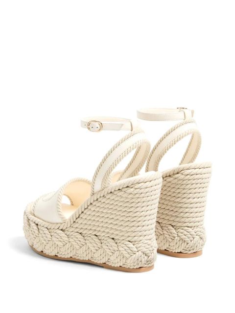 Valentino Garavani 130mm VLogo Torchon wedge sandals - White