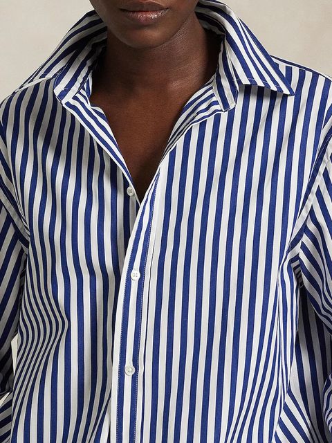 Polo Ralph Lauren koszula bawełniana damska kolor niebieski regular z kołnierzykiem klasycznym 211968218