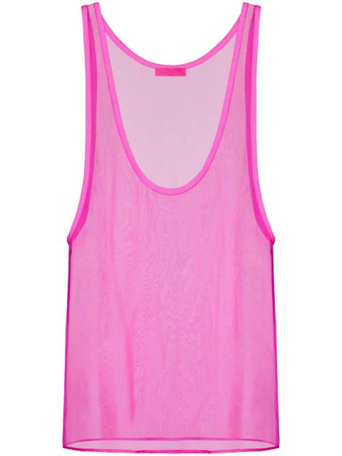 Valentino Garavani semi-sheer silk chiffon tank top - Pink - zdjęcie produktu nr 1
