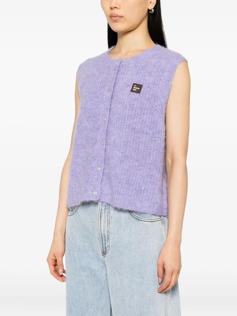 American Vintage logo-patched sleveeless cardigan - Purple