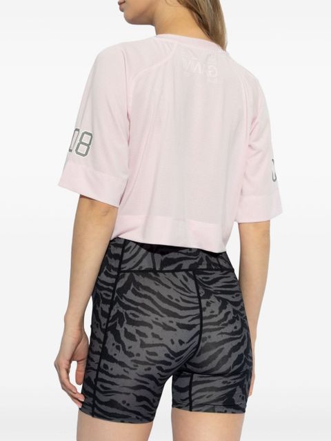 GANNI performance crop top with logo - Pink