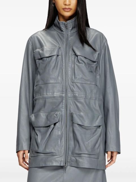 Diesel L-Wen leather jacket - Grey