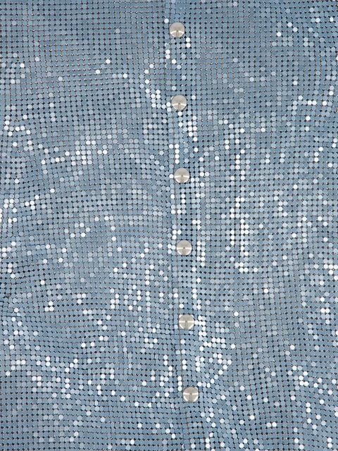 Rabanne chainmail gathered maxi dress - Blue