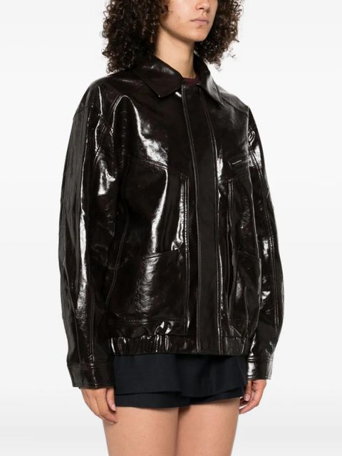 Maje cuffed panelled jacket - Brown