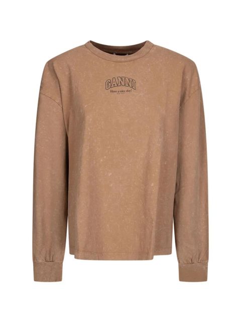 GANNI washed effect longsleeve T-shirt - Neutrals - zdjęcie produktu nr 1