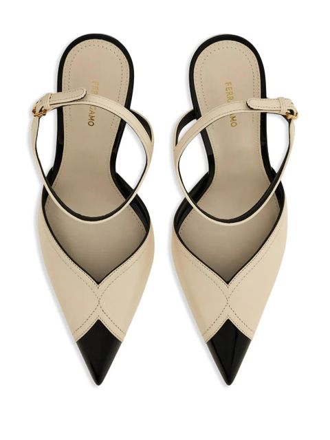 Ferragamo 95mm contrasting-inlays pumps - Neutrals