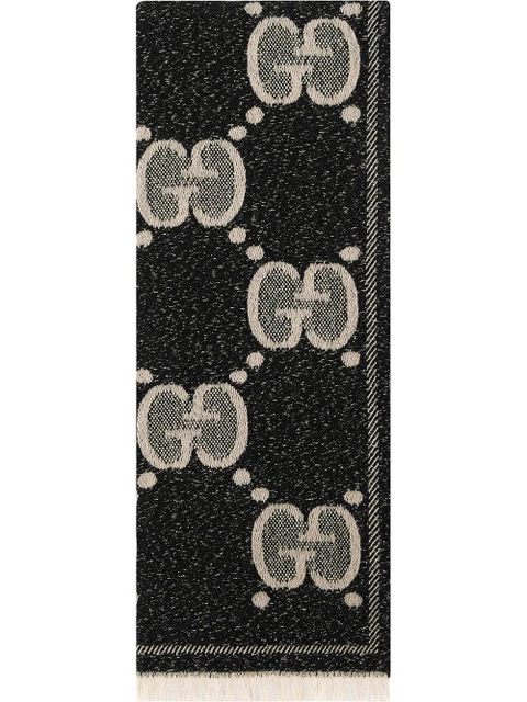 Gucci GG jacquard scarf - Black - zdjęcie produktu nr 1