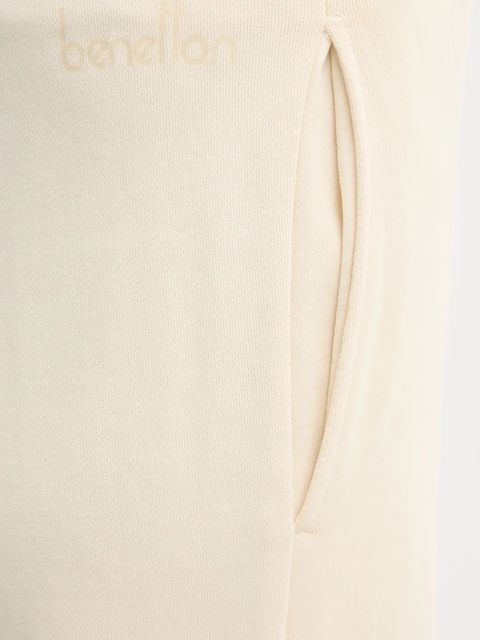 United Colors of Benetton spodnie dresowe bawełniane damskie kolor beżowy gładkie 3UNIDF01A