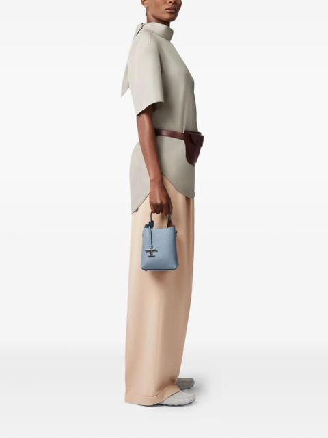 Tod's T-logo leather bucket bag - Blue