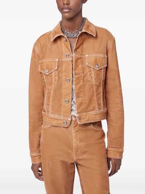 Rabanne contrast-stitching jacket - Brown