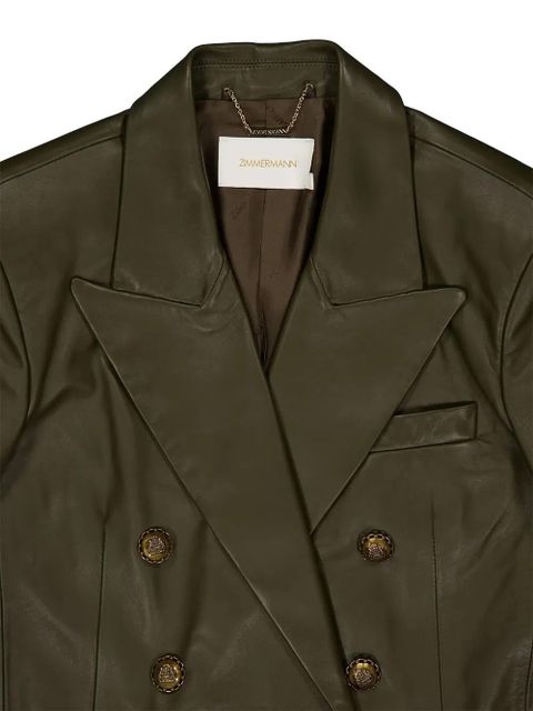 ZIMMERMANN double-breasted leather blazer - Green