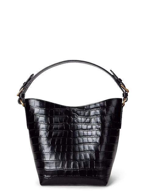 Lauren Ralph Lauren torebka skórzana kolor czarny 431980189