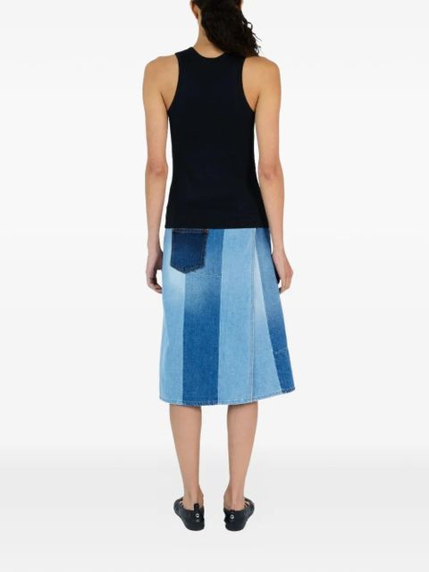 Coperni halterneck metal-logo cotton blouse - Black