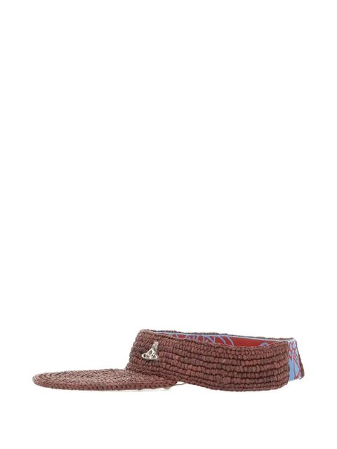 Vivienne Westwood Orb woven raffia visor - Brown