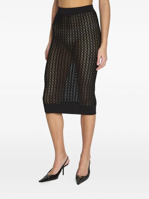 Saint Laurent pointelle knit skirt - Black