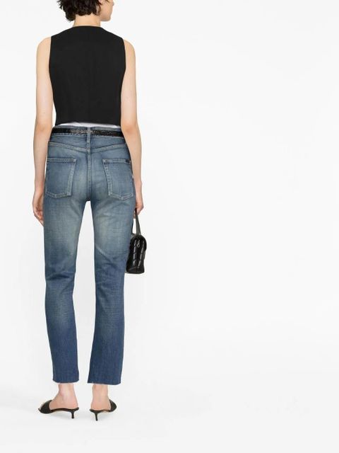 Saint Laurent high-rise straight-leg jeans - Blue