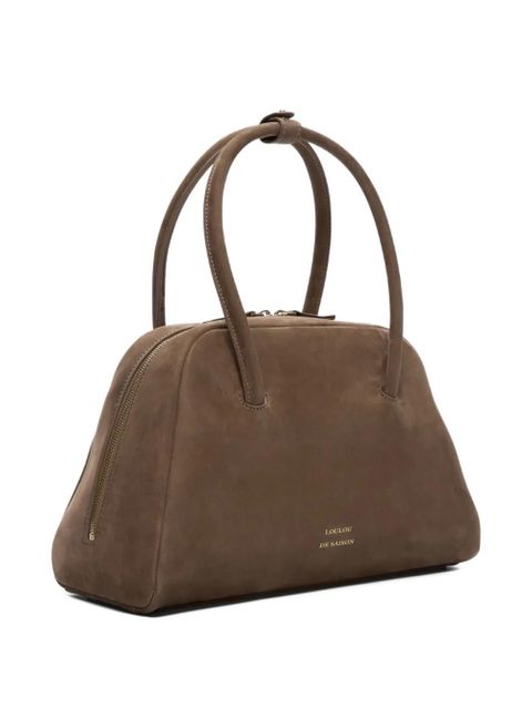 LouLou de Saison Brahms zip leather brahms bowling Bag - Brown