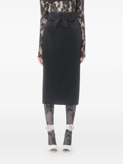 Valentino Garavani bow-detail satin midi skirt - Black - zdjęcie produktu nr 1